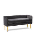  Color_Gold/ Grey -- Audrey Grey Velvet Upholstered Bench IMAGE 1