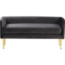  Color_Gold/ Grey -- Audrey Grey Velvet Upholstered Bench IMAGE 3