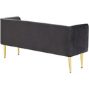  Color_Gold/ Grey -- Audrey Grey Velvet Upholstered Bench IMAGE 4