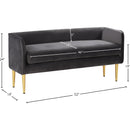  Color_Gold/ Grey -- Audrey Grey Velvet Upholstered Bench IMAGE 5