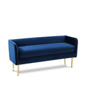  Color_Gold/ Navy -- Audrey Navy Velvet Upholstered Bench IMAGE 1