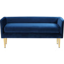  Color_Gold/ Navy -- Audrey Navy Velvet Upholstered Bench IMAGE 3