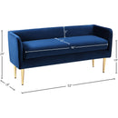 Color_Gold/ Navy -- Audrey Navy Velvet Upholstered Bench IMAGE 5