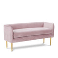  Color_Gold/ Pink -- Audrey Pink Velvet Upholstered Bench IMAGE 1