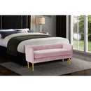  Color_Gold/ Pink -- Audrey Pink Velvet Upholstered Bench IMAGE 2