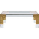  Meridian Casper Gold Rectangular Glass Top, Acrylic And Metal Base Coffee Table IMAGE 3