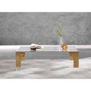  Meridian Casper Gold Rectangular Glass Top, Acrylic And Metal Base Coffee Table IMAGE 4