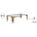  Meridian Casper Gold Rectangular Glass Top, Acrylic And Metal Base Coffee Table IMAGE 5