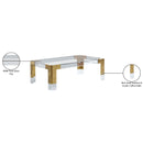  Meridian Casper Gold Rectangular Glass Top, Acrylic And Metal Base Coffee Table IMAGE 6