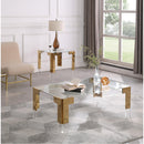  Meridian Casper Gold Rectangular Glass Top, Acrylic And Metal Base Coffee Table IMAGE 7