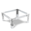  Meridian Casper Chrome Square Glass Top, Acrylic And Metal Base Coffee Table IMAGE 1