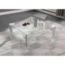  Meridian Casper Chrome Square Glass Top, Acrylic And Metal Base Coffee Table IMAGE 2