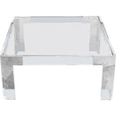  Meridian Casper Chrome Square Glass Top, Acrylic And Metal Base Coffee Table IMAGE 3