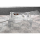  Meridian Casper Chrome Square Glass Top, Acrylic And Metal Base Coffee Table IMAGE 4