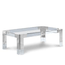  Meridian Casper Chrome Rectangular Glass Top, Acrylic And Metal Base Coffee Table IMAGE 1
