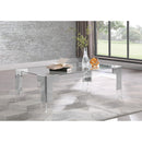  Meridian Casper Chrome Rectangular Glass Top, Acrylic And Metal Base Coffee Table IMAGE 2