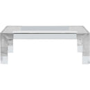  Meridian Casper Chrome Rectangular Glass Top, Acrylic And Metal Base Coffee Table IMAGE 3
