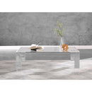  Meridian Casper Chrome Rectangular Glass Top, Acrylic And Metal Base Coffee Table IMAGE 4
