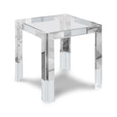  Meridian Casper Chrome Glass Top, Acrylic And Metal Base End / Side Table IMAGE 1
