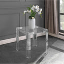  Meridian Casper Chrome Glass Top, Acrylic And Metal Base End / Side Table IMAGE 2