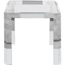  Meridian Casper Chrome Glass Top, Acrylic And Metal Base End / Side Table IMAGE 3