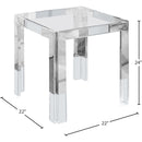 Meridian Casper Chrome Glass Top, Acrylic And Metal Base End / Side Table IMAGE 5