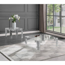  Meridian Casper Chrome Glass Top, Acrylic And Metal Base End / Side Table IMAGE 7