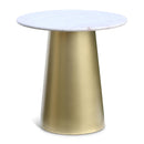  Meridian Sorrento Gold Marble Top And Metal Base End / Side Table IMAGE 1
