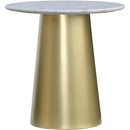  Meridian Sorrento Gold Marble Top And Metal Base End / Side Table IMAGE 3