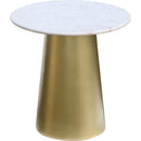  Meridian Sorrento Gold Marble Top And Metal Base End / Side Table IMAGE 4