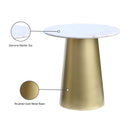  Meridian Sorrento Gold Marble Top And Metal Base End / Side Table IMAGE 7