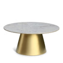  Meridian Sorrento Gold Marble Top And Metal Base Coffee Table IMAGE 1
