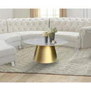  Meridian Sorrento Gold Marble Top And Metal Base Coffee Table IMAGE 2