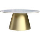  Meridian Sorrento Gold Marble Top And Metal Base Coffee Table IMAGE 3