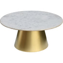  Meridian Sorrento Gold Marble Top And Metal Base Coffee Table IMAGE 4