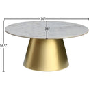  Meridian Sorrento Gold Marble Top And Metal Base Coffee Table IMAGE 6