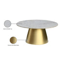  Meridian Sorrento Gold Marble Top And Metal Base Coffee Table IMAGE 7
