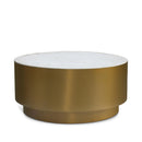  Meridian Presley Gold Marble Top And Metal Base Coffee Table IMAGE 1
