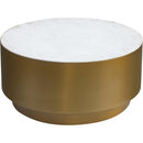  Meridian Presley Gold Marble Top And Metal Base Coffee Table IMAGE 3