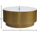  Meridian Presley Gold Marble Top And Metal Base Coffee Table IMAGE 5