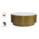  Meridian Presley Gold Marble Top And Metal Base Coffee Table IMAGE 6