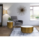  Meridian Presley Gold Marble Top And Metal Base Coffee Table IMAGE 7