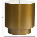 Meridian Presley Gold Marble Top And Metal Base End / Side Table IMAGE 5