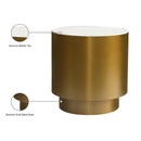  Meridian Presley Gold Marble Top And Metal Base End / Side Table IMAGE 6