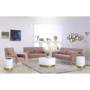  Meridian Deco White Lacquer Finish Top And Metal Base Coffee Table IMAGE 2