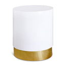  Meridian Deco White Lacquer Finish Finish And Metal End Table IMAGE 1