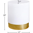  Meridian Deco White Lacquer Finish Finish And Metal End Table IMAGE 3