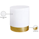  Meridian Deco White Lacquer Finish Finish And Metal End Table IMAGE 4