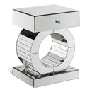  Meridian Jocelyn Mirrored Mirrored End Table IMAGE 1