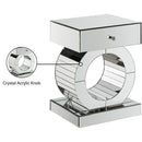  Meridian Jocelyn Mirrored Mirrored End Table IMAGE 5